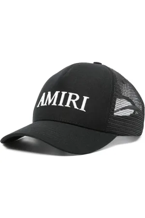 AMIRI Tilbehør, Herre, Sort, ONE SIZE, Bomuld, Sort Mesh Panel Broderet Logo Hat