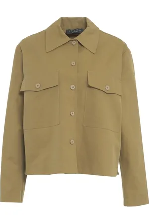 Kaos Jakke, Dame, Grøn, S, Uld, Brun skjortestil jakke til kvinder