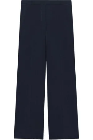 THEORY Bukser, Dame, Blå, L, Polyester, Brede Ben Crepe Bukser