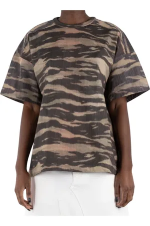 Jil Sander Top, Dame, Brun, M, Bomuld, Tiger Print Bomuld T-Shirt