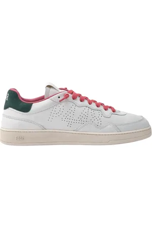 P448 Sko, Herre, Hvid, 40 EU, Hvide Sneakers med Røde Detaljer