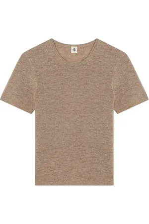THE GARMENT Strik, Dame, Brun, XS, Uld, Kortærmet rund hals T-shirt