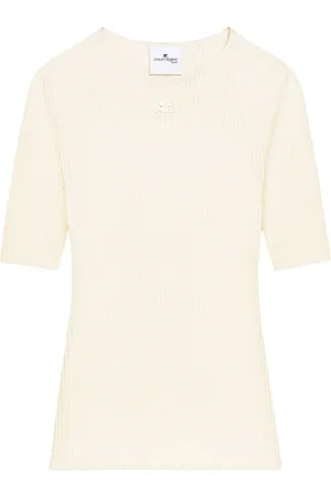 Courrèges Strik, Dame, , M, Bomuld, Broderet Solar Top Sweater