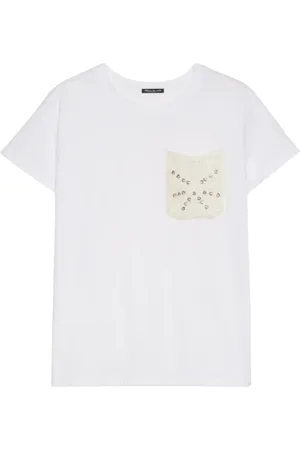 pennyblack Top, Dame, Hvid, XS, Bomuld, Hvid Bomuld T-shirt med Rhinsten Lomme