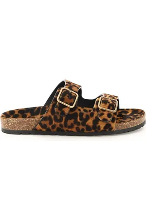 Saint Laurent Sko, Dame, Flerfarvet, 37 1/2 EU, Læder, Leopard Print Pony-Effect Læder Mules