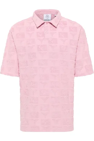 Carlo Colucci Top, Herre, Lyserød, XL, Uld, Oversize Polo Shirt med Terry Inserts