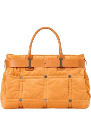 Iceberg Taske, Dame, , ONE SIZE, Intens Ruskind Shopper Taske med Skakternet Broderi