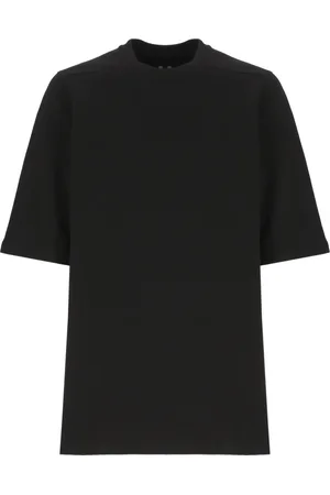 Rick Owens Top, Herre, Sort, M, Bomuld, Sort bomuldsfleece crewneck T-shirt