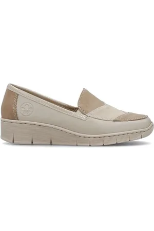 Rieker Sko, Dame, Grøn, 40 EU, Læder, Beige Loafers