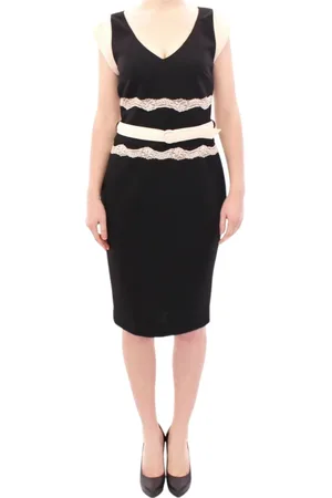 Roberto Cavalli Kjole, Dame, Sort, L, Polyester, Elegant Blondekjole