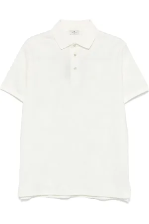 Etro Top, Herre, Hvid, 3XL, Bomuld, Paisley Print Polo Shirt Hvid