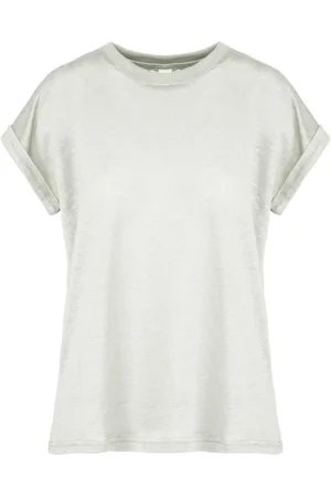Bomboogie Top, Dame, Hvid, S, Linned, Linned Crew Neck T-Shirt