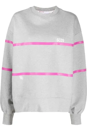GCDS Sweathshirts & Hoodies, Dame, Grå, M, Uld, Low Band Logo Stilfuld T-shirt