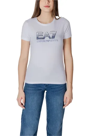 EA7 Top, Dame, Hvid, M, Bomuld, Kortærmet bomuldst-shirt kollektion