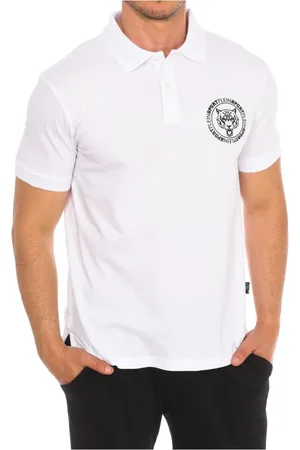 Philipp Plein Top, Herre, Hvid, L, Bomuld, Kortærmet Polo Skjorte