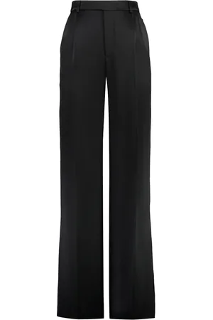 Saint Laurent Bukser, Dame, Sort, S, Elegante silkebukser
