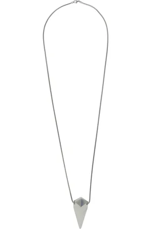 Rick Owens Tilbehør, Herre, Grå, ONE SIZE, Metallic Pyramid Charm Halskæde