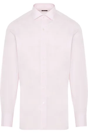 Finamore Skjorte, Herre, Lyserød, 4XL, Bomuld, Italiensk bomuldsskjorte, 100% bomuld