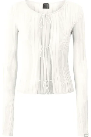 Pinko Strik, Dame, Hvid, S, Bomuld, Gennemsigtig Crepe Strik