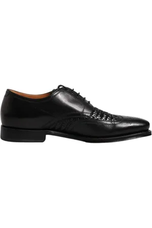 Dolce & Gabbana Sko, Herre, Sort, 45 EU, Læder, Sort Weave Detail Oxford Sko Mv6650