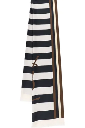 Saint Laurent Tilbehør, Herre, Brun, ONE SIZE, Silketørklæde med geometrisk print