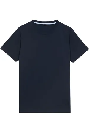 Brooks Brothers Top, Herre, Blå, M, Bomuld, Blå bomulds T-shirt med rund hals