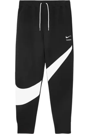 Nike Bukser, Herre, Sort, XL, Bomuld, Sorte Sweatpants med Oversized Swoosh Print