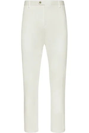Boggi Milano Bukser, Herre, Hvid, XL, Bomuld, Stretch Cotton Tencel Panama Bukser