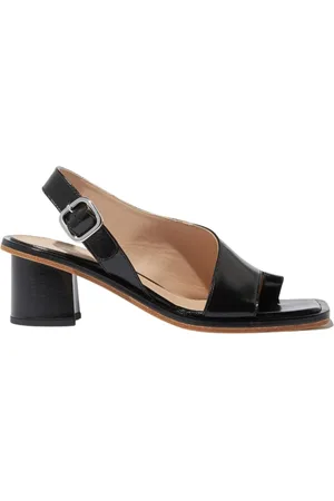 Scarosso Sko, Dame, Sort, 40 EU, Læder, Jill Patent Sandaler - Håndlavede