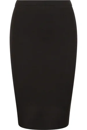 Saint Laurent Nederdel, Dame, Sort, S, Viskose Strik Pencil Skirt
