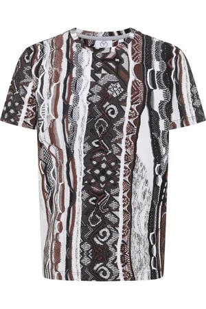 Carlo Colucci Top, Herre, Flerfarvet, M, Uld, Strikprint T-shirt Dini