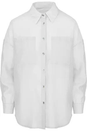 Bomboogie Bluser & Skjorter, Dame, Hvid, S, Lyocell Voile Overshirt