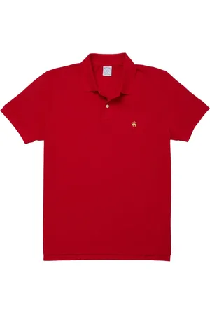 Brooks Brothers Top, Herre, Rød, L, Bomuld, Slim-fit Kortærmet Piqué Polo Shirt