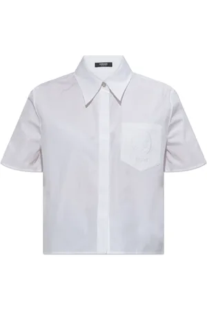 VERSACE Bluser & Skjorter, Dame, Hvid, 2XS, Bomuld, Skjorte med logo