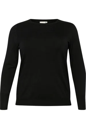 Kaffe Strik, Dame, Sort, S, Uld, Sort Dyb Strik Pullover Sweater