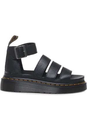 Dr. Martens Sko, Dame, Sort, 37 EU, Læder, Sort Gladiatorstil Lædersandaler