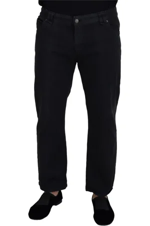 John Galliano Bukser, Herre, Sort, XS, Denim, Afslappede Denim Jeans med Baglås