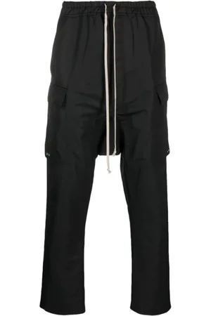 Rick Owens Bukser, Herre, Sort, XL, Bomuld, Cargo Lange Tapered Bukser