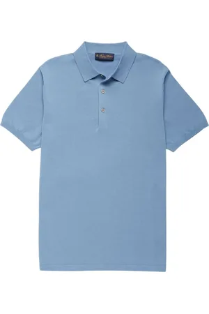 Brooks Brothers Top, Herre, Blå, M, Bomuld, Makò Bomulds Polo Shirt