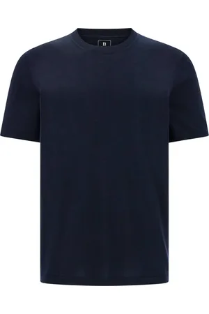 Boggi Milano Strik, Herre, Blå, M, Uld, Strikket Merinould T-shirt