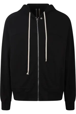 Rick Owens Sweathshirts & Hoodies, Herre, Sort, L, Bomuld, Cotton Jersey Zip-Up Hættetrøje