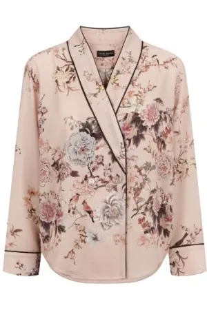 Sand Strik, Dame, Lyserød, L, Tyl, Blomstret Cardigan