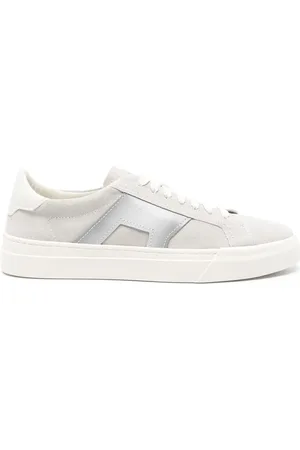 santoni Sko, Herre, Grå, 41 EU, Læder, Læder Sneakers med Gummisål