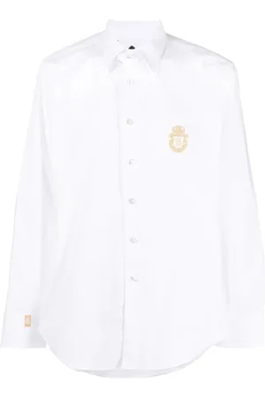 BILLIONAIRE Skjorte, Herre, Hvid, 2XL, Bomuld, Hvid Langærmet Casual Skjorte