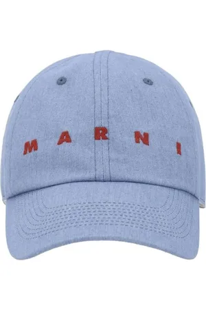 Marni Tilbehør, Herre, Blå, L, Bomuld, Bomuld Baseball Hat med ikonisk monogram