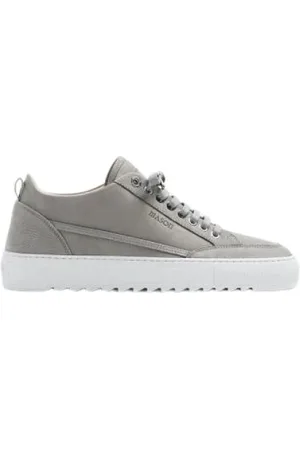 Mason Garments Sko, Herre, Grå, 42 EU, Læder, Grå lædersneaker med meshforing