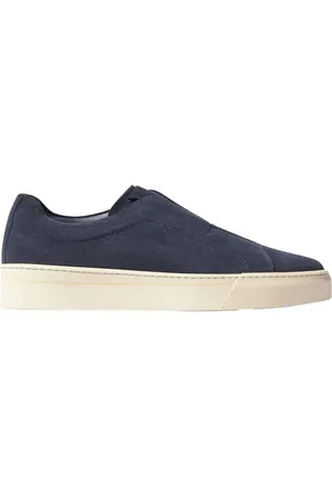 Scarosso Sko, Herre, Blå, 46 EU, Suede, Blå Suede Slip-On Sneakers