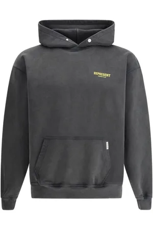 Represent Sweathshirts & Hoodies, Herre, Grå, XS, Bomuld, Monogram Print Cotton Hoodie