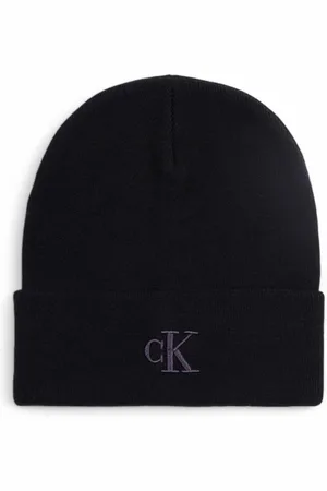 Calvin Klein Tilbehør, Herre, Sort, ONE SIZE, Uld, Kashmir Uld Blend Kasket med Stil