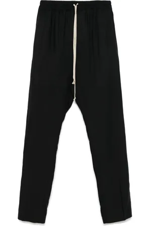Rick Owens Bukser, Herre, Sort, S, Uld, Sort Uld Slim Bukser